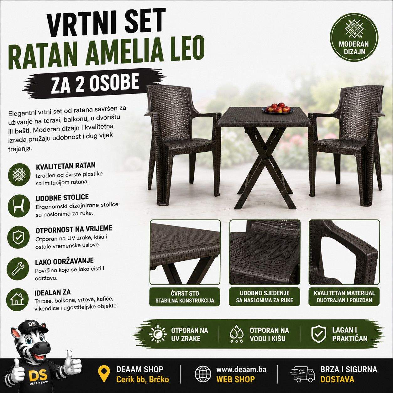 VRTNI SET RATAN AMELIA LEO ZA 2 OSOBE