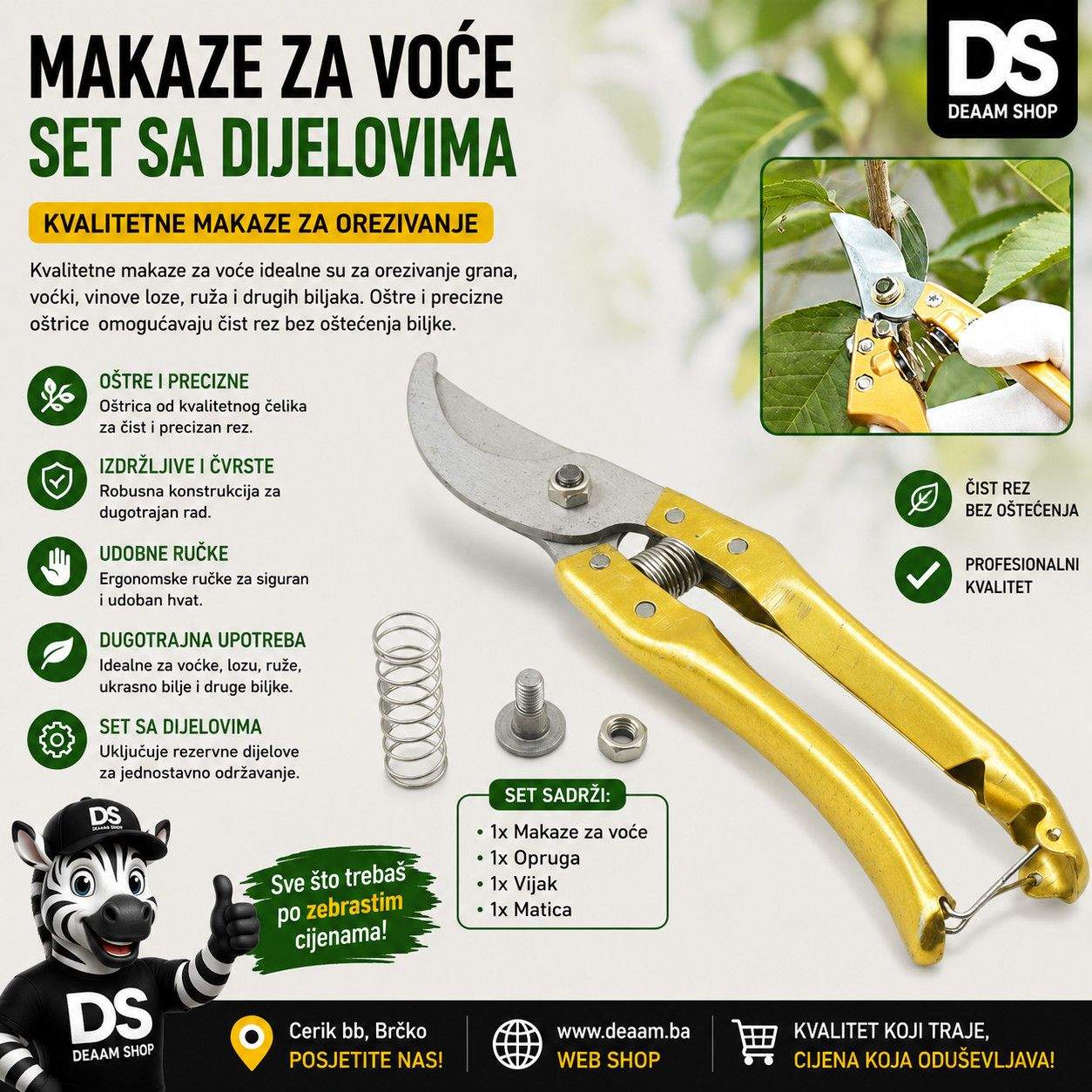 MAKAZE ZA VOCE SET SA DIJELOVIMA
