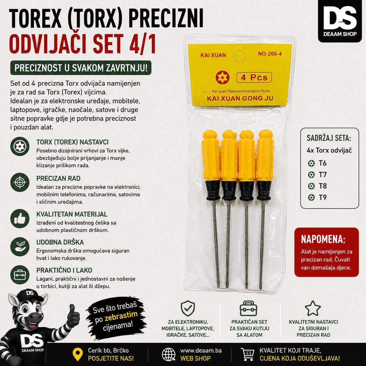 TOREX TORX PRECIZNI ODVIJACI SET 4/1