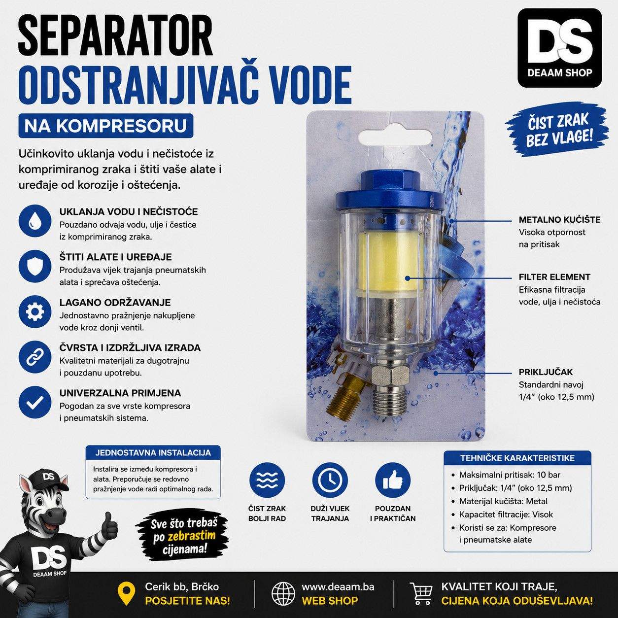 SEPARATOR ODSTRANJIVAC VLAGE NA KOMPRESORU