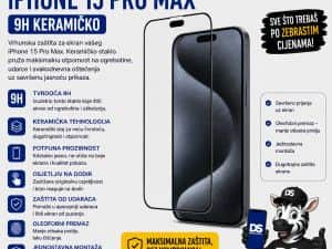 Zaštitno staklo iPhone 15 PRO MAX 9H Keramičko
