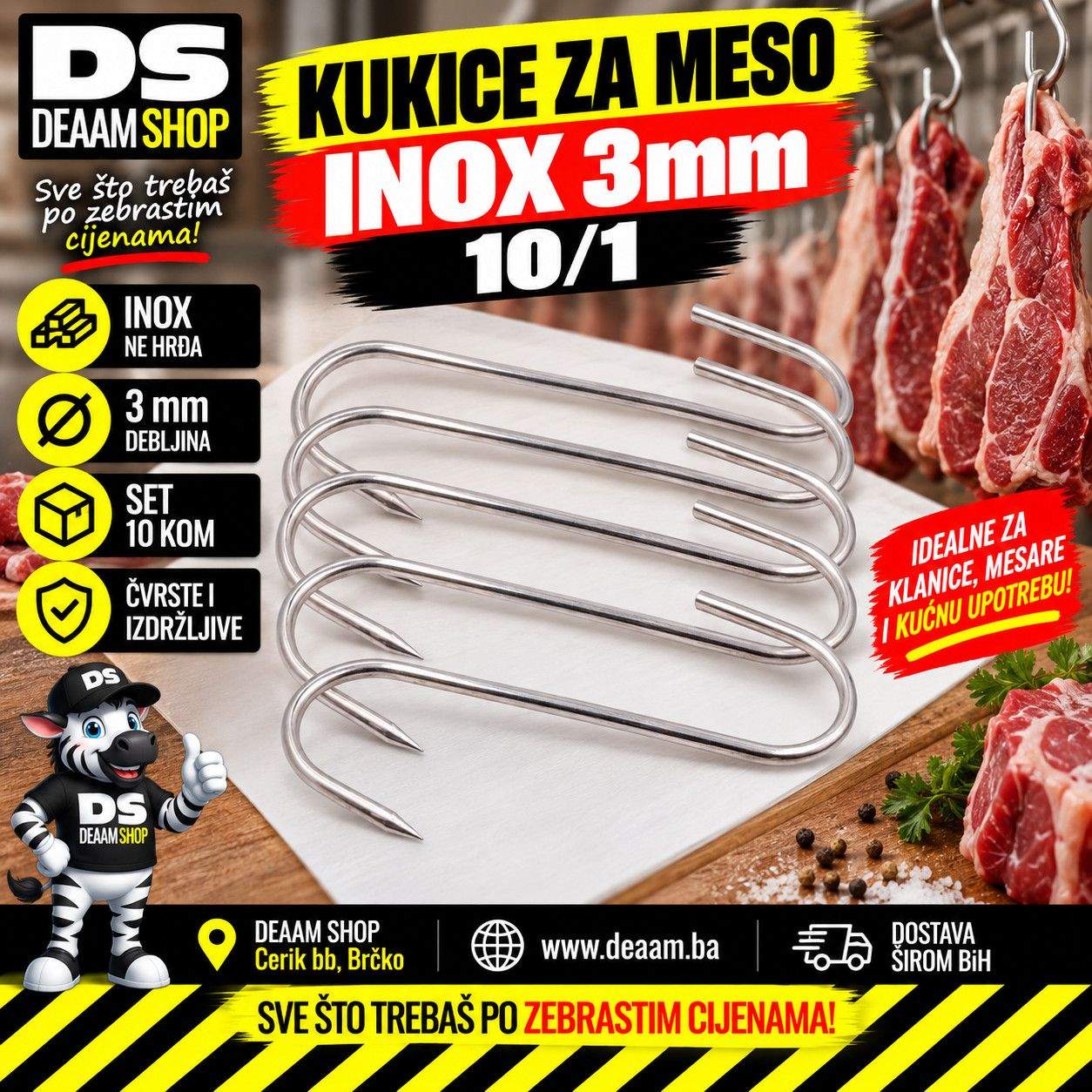 KUKICE ZA MESO INOX 3mm 10/1