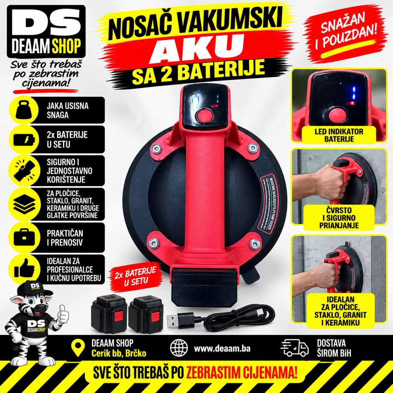 NOSAC VAKUMSKI AKU SA 2 BATERIJE