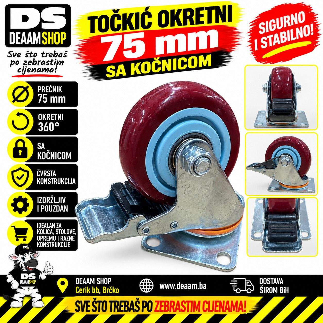 TOCKIC OKRETNI 75 SA KOCNICOM