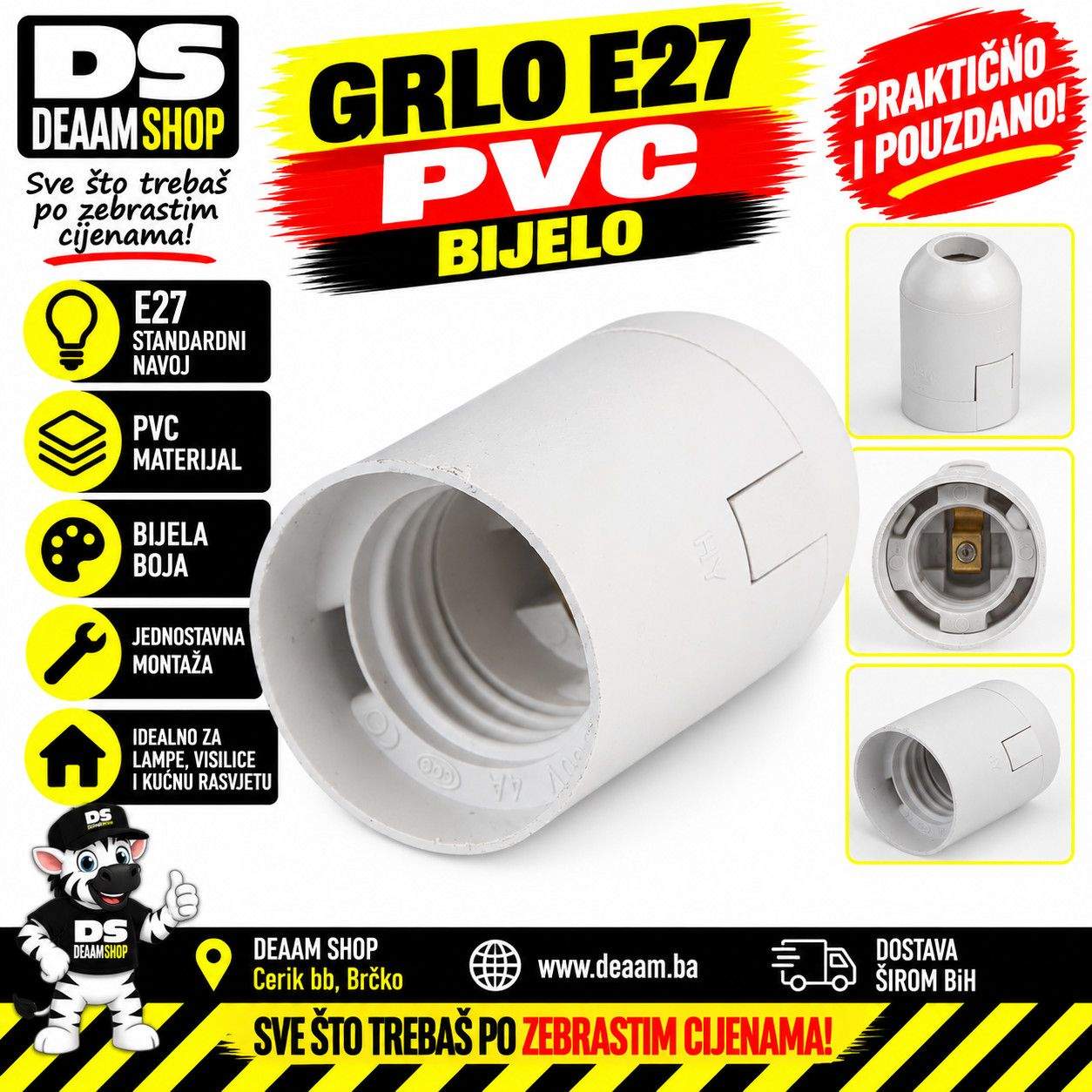 GRLO E27 PVC BIJELO