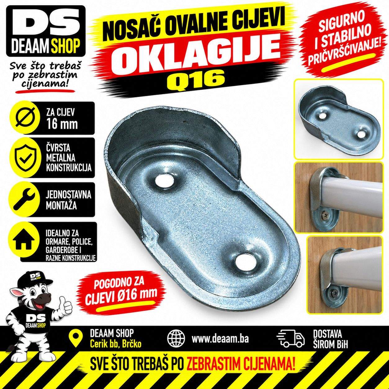 NOSAC OVALNE CIJEVI OKLAGIJE Q16