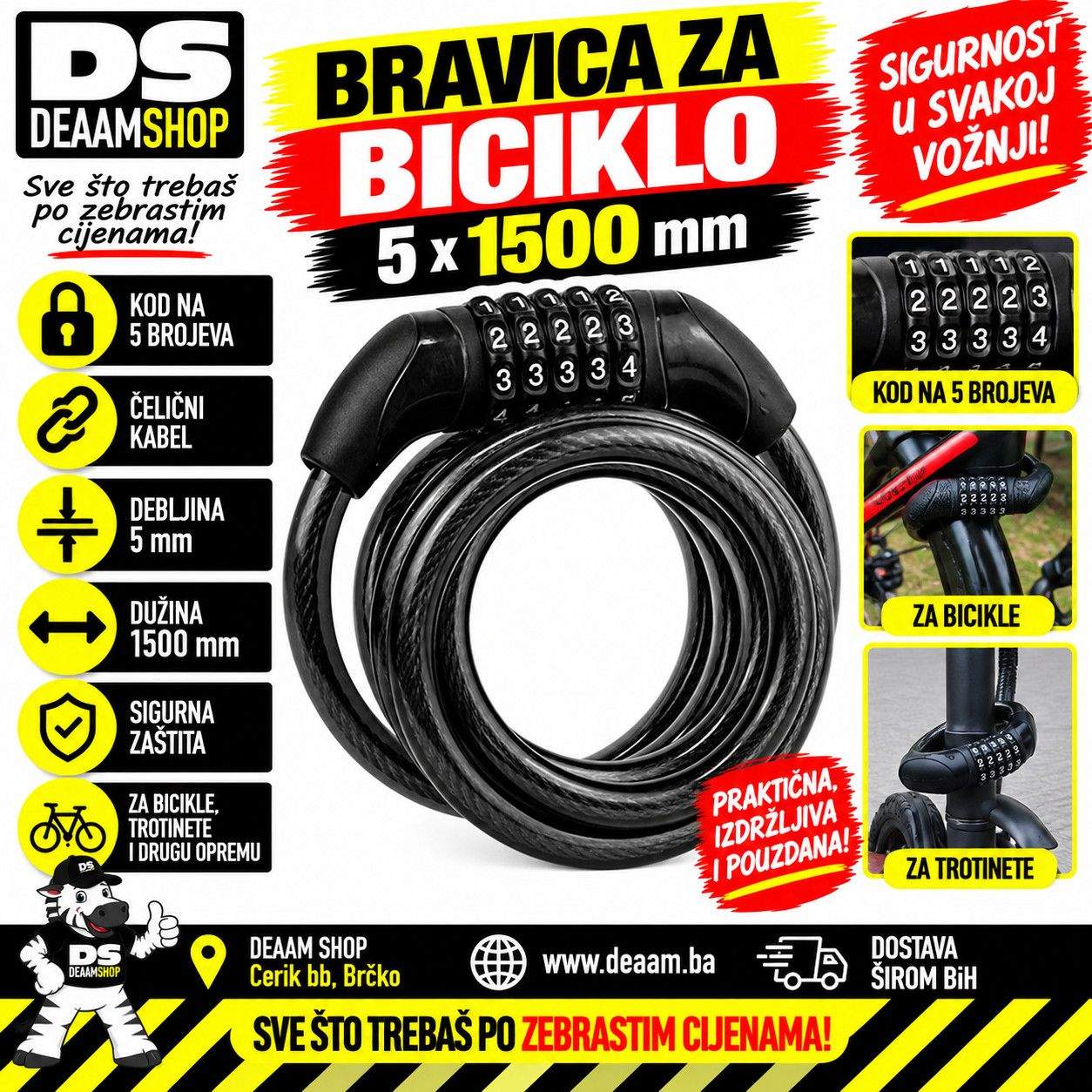 BRAVICA ZA BICIKLO 5x1500