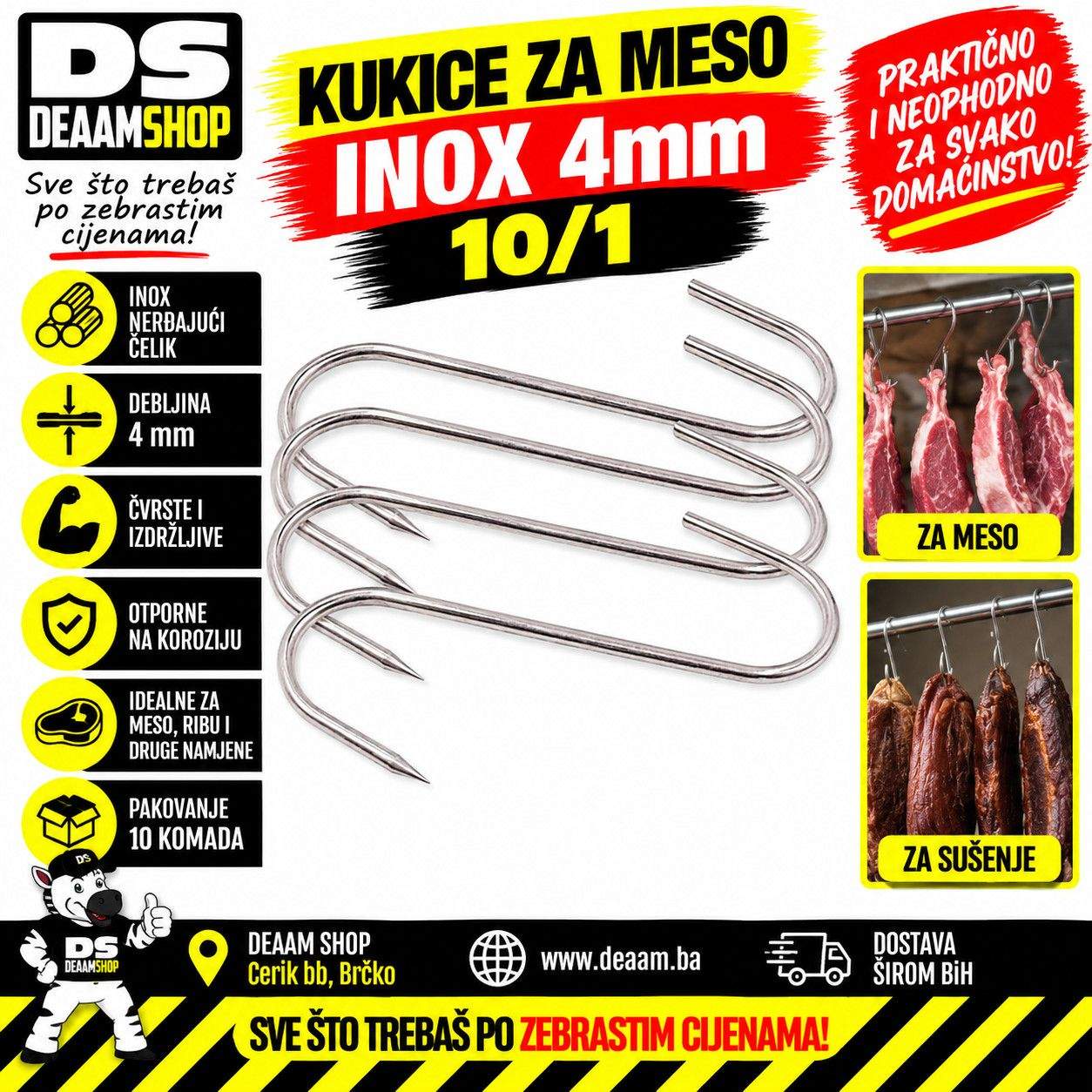 KUKICE ZA MESO INOX 4mm 10/1