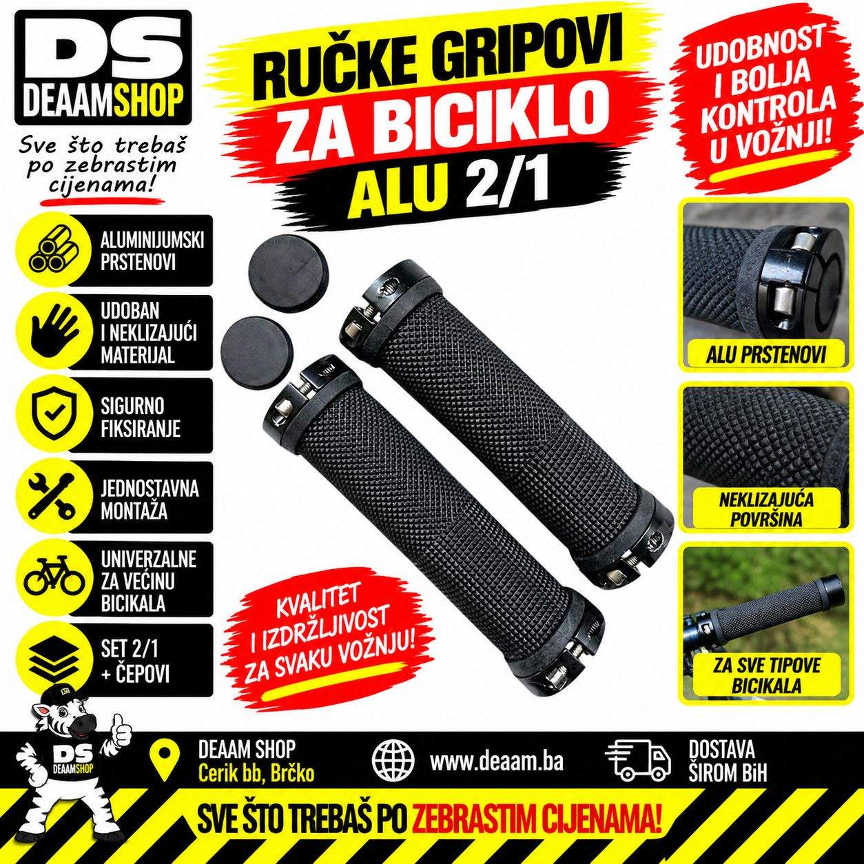 RUCKE GRIPOVI ZA BICIKLO ALU 2/1