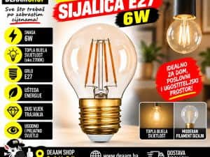 LED FILAMENT SIJALICA E27 6W