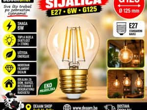 LED FILAMENT SIJALICA E27 6W G125