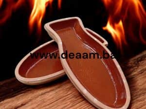 DEAAM - ZEMLJANA TEPSIJA ZA RIBU 26x12.5x4 CM 2/1 SET EMAJLIRANA