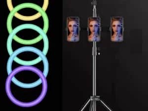 DEAAM - RGB LED RING LIGHT STATIV + STALAK 160cm