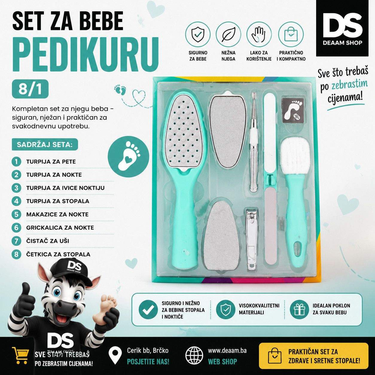 Set za bebe pedikuru 8/1