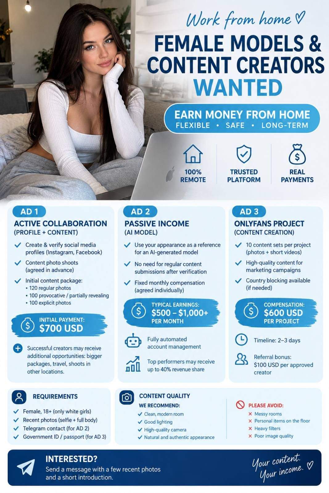 Oglasi za suradnju Remote model