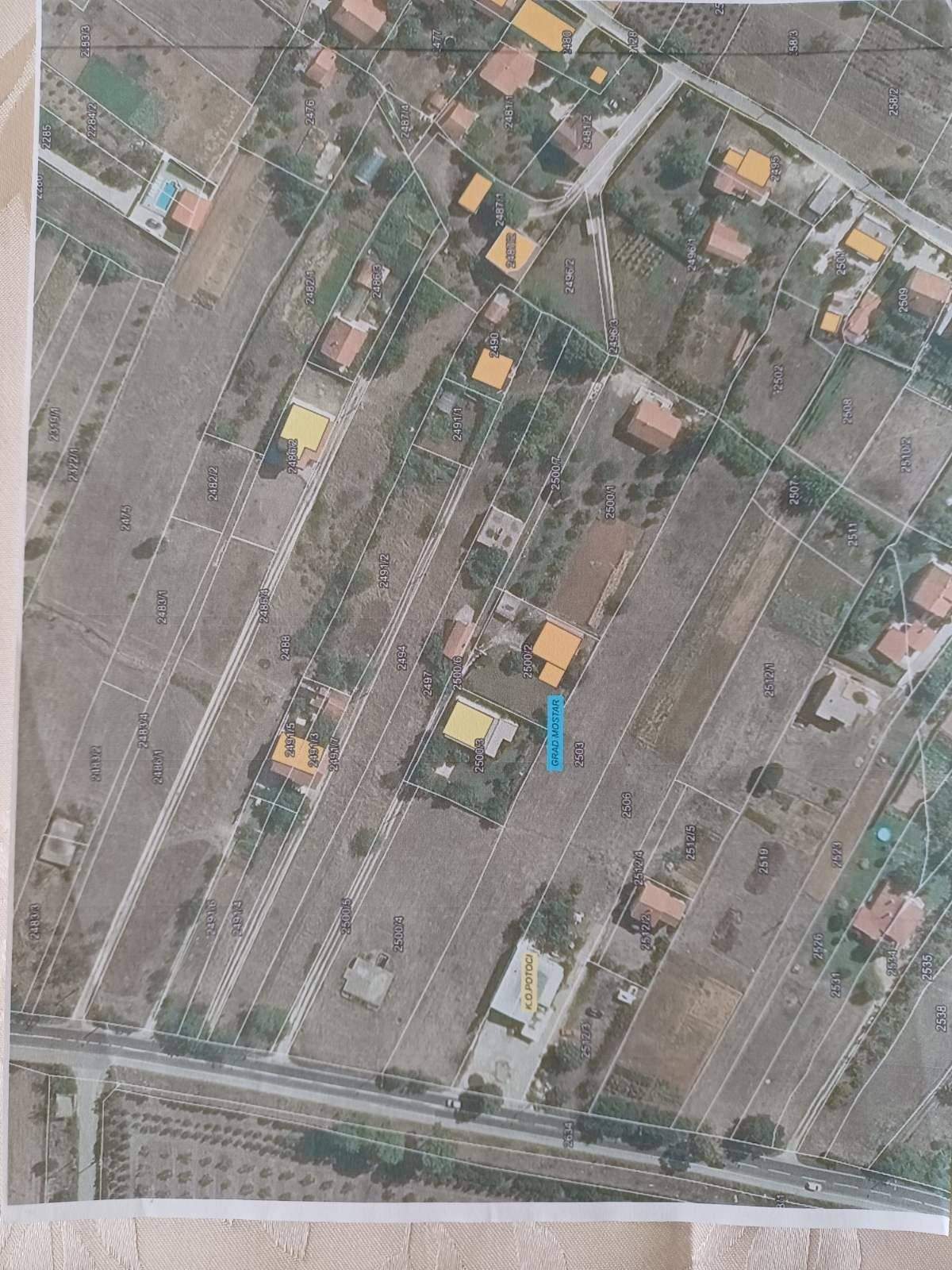 Kuća i garaža na parceli u Potocima kod Mostara, 2.688 m², izlaz na M17