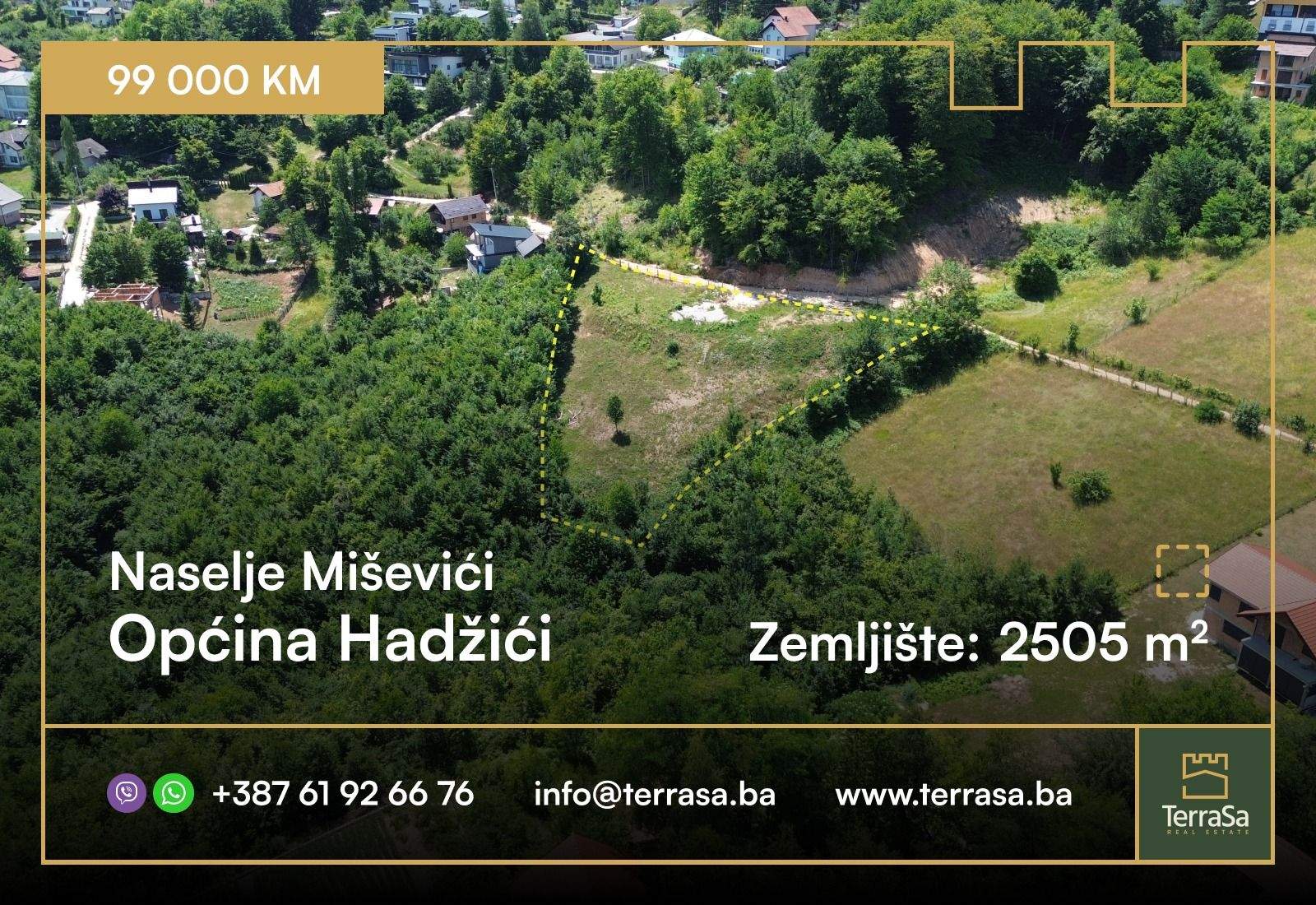 Građevinsko zemljište 2505 m², Miševići, Hadžići