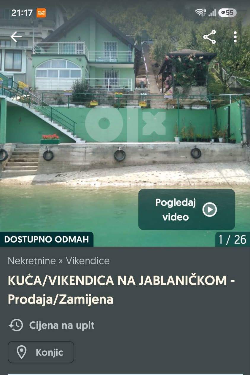 Kuća na Jablaničkom jezeru, 120 m2, 3 spavaće sobe, parcela 300 m2
