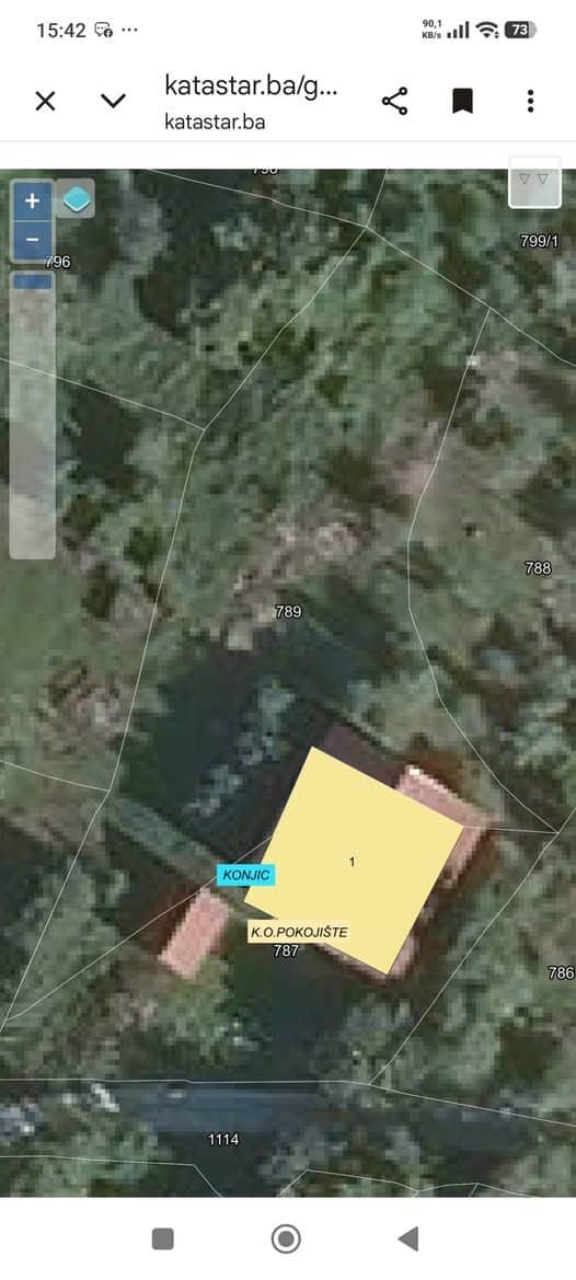Kuća sa okućnicom, Pokojište, Konjic, 107 m², izgrađena 1977.