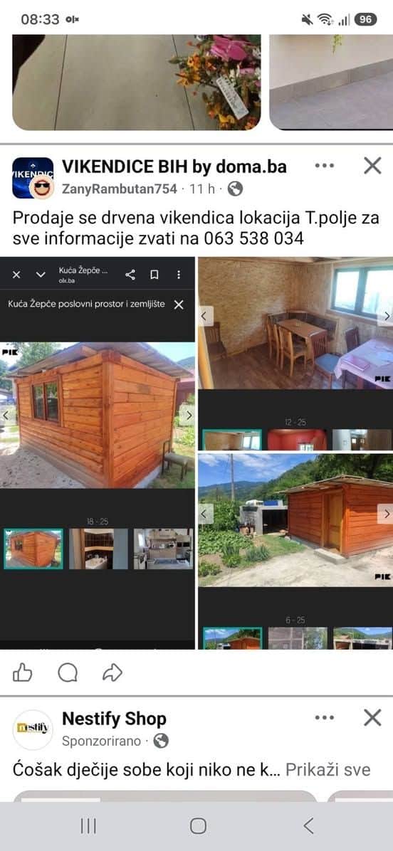 Drvena vikendica na lokaciji T.polje