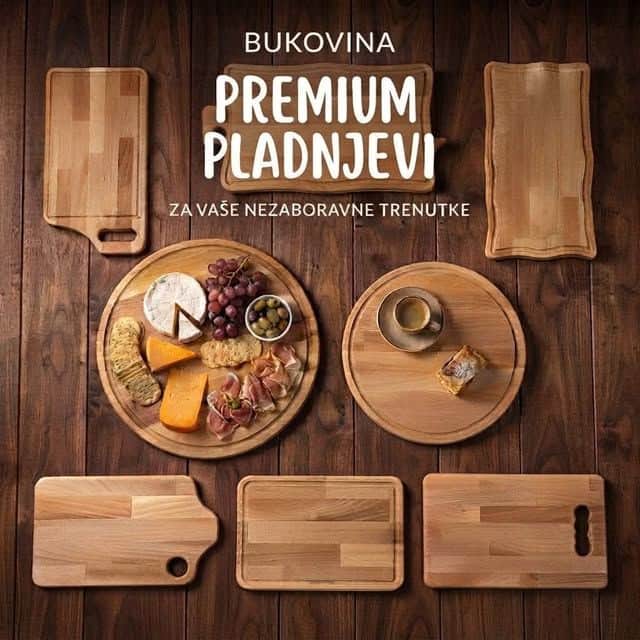 Bukovi drveni pladnjevi, ručna izrada