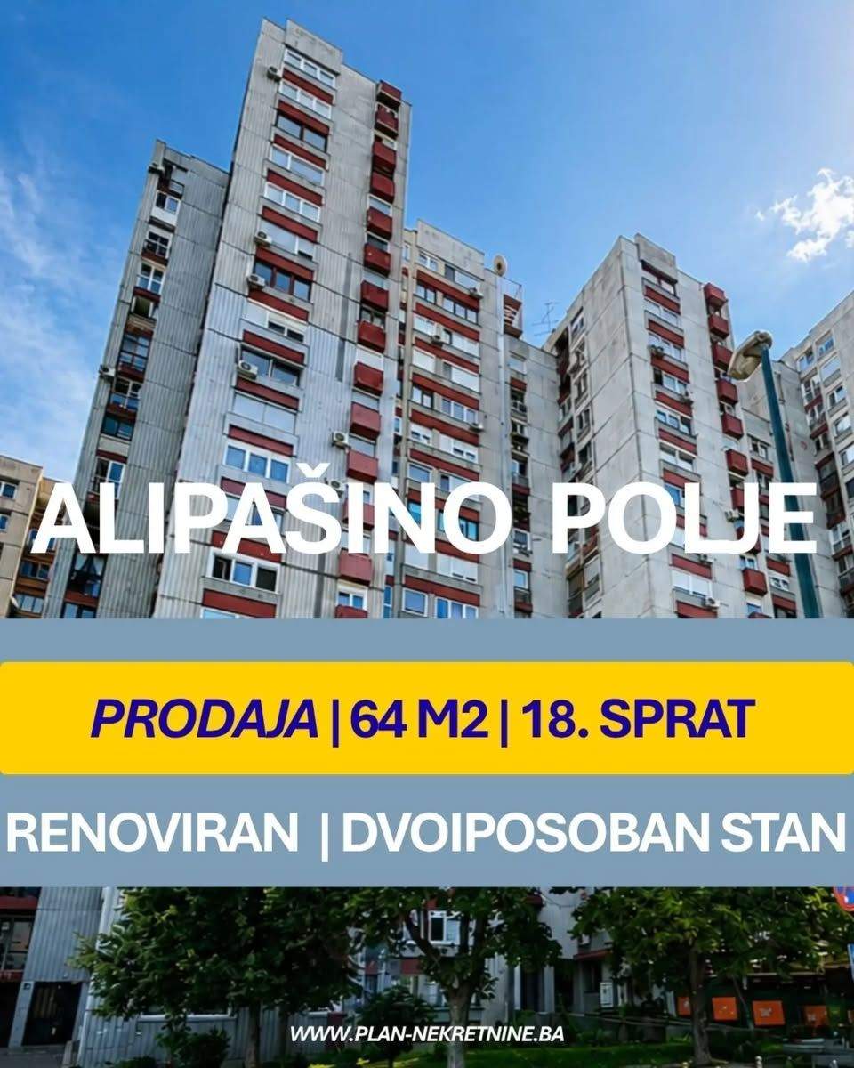 Dvosobni stan 64 m², renoviran, Alipašino polje C faza