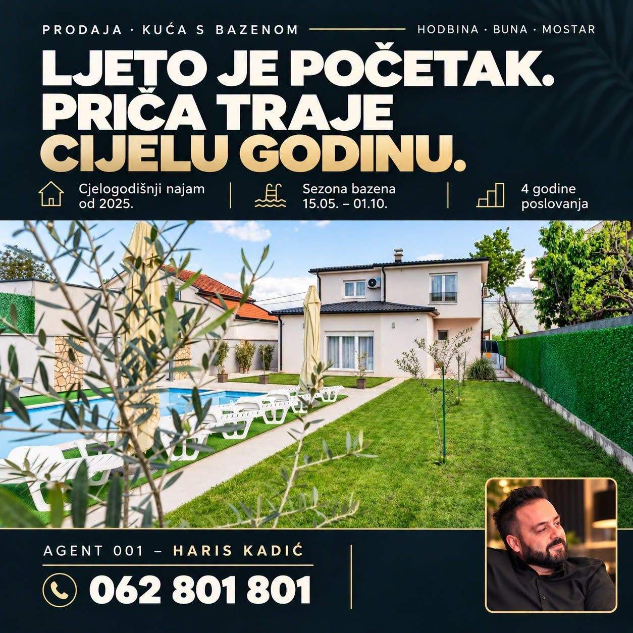 Kuća s bazenom, 134 m², tri spavaće sobe, Hodbina Buna