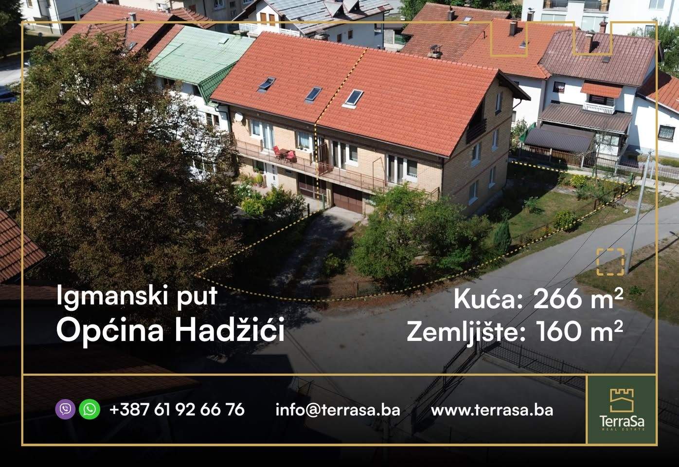 Kuća u nizu, Hadžići, 266 m², parcela 160 m², P+1+Pt