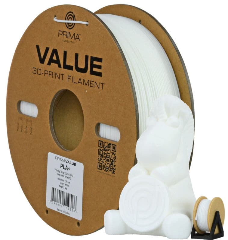 3D PLA+ Printer Filament PrimaValue 1,75mm 1kg Bijela — slika 1 od 2