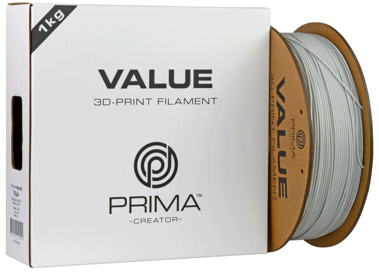 3D PLA+ Printer Filament PrimaValue 1,75mm 1 kg Light Grey — slika 2 od 2