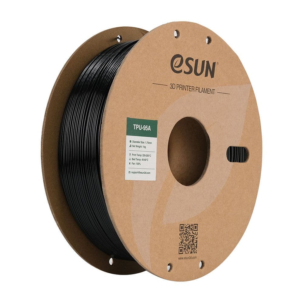 3D TPU95A Filament eSUN 1,75 mm 1 kg Black — slika 1 od 1