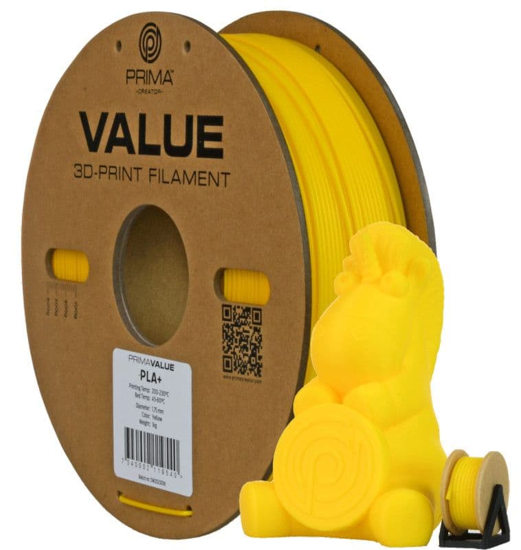 3D PLA+ Printer Filament PrimaValue 1,75mm 1kg Yellow — slika 1 od 2