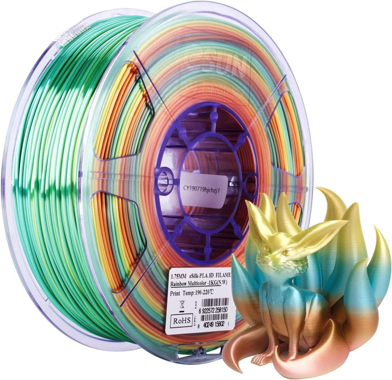 3D PLA Filament eSUN Silk 1,75 mm 1 kg Rainbow — slika 1 od 3