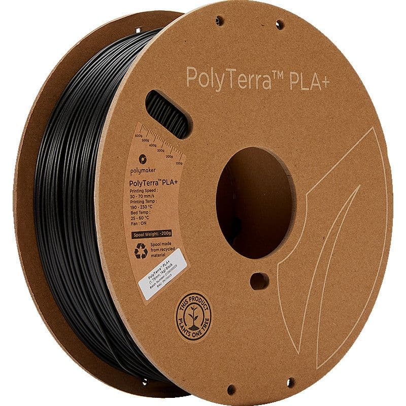 3D PLA+ Filament PolyMaker PolyTerra 1,75mm 1kg Black — slika 1 od 1