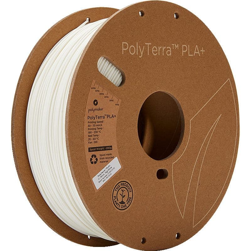 3D PLA+ Filament PolyMaker PolyTerra 1,75mm 1kg White — slika 1 od 1