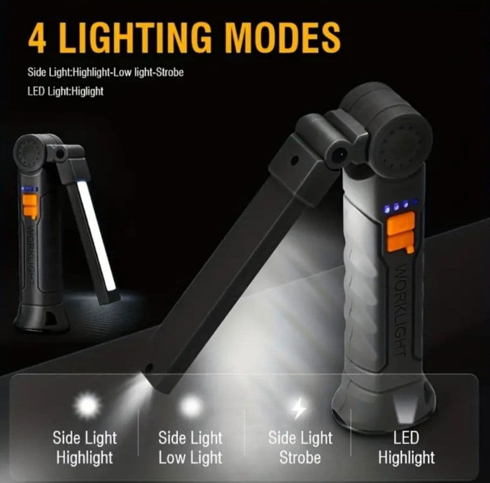 Radna punjiva LED lampa sa magnetom / Baterija / Svjetiljka — slika 2 od 6