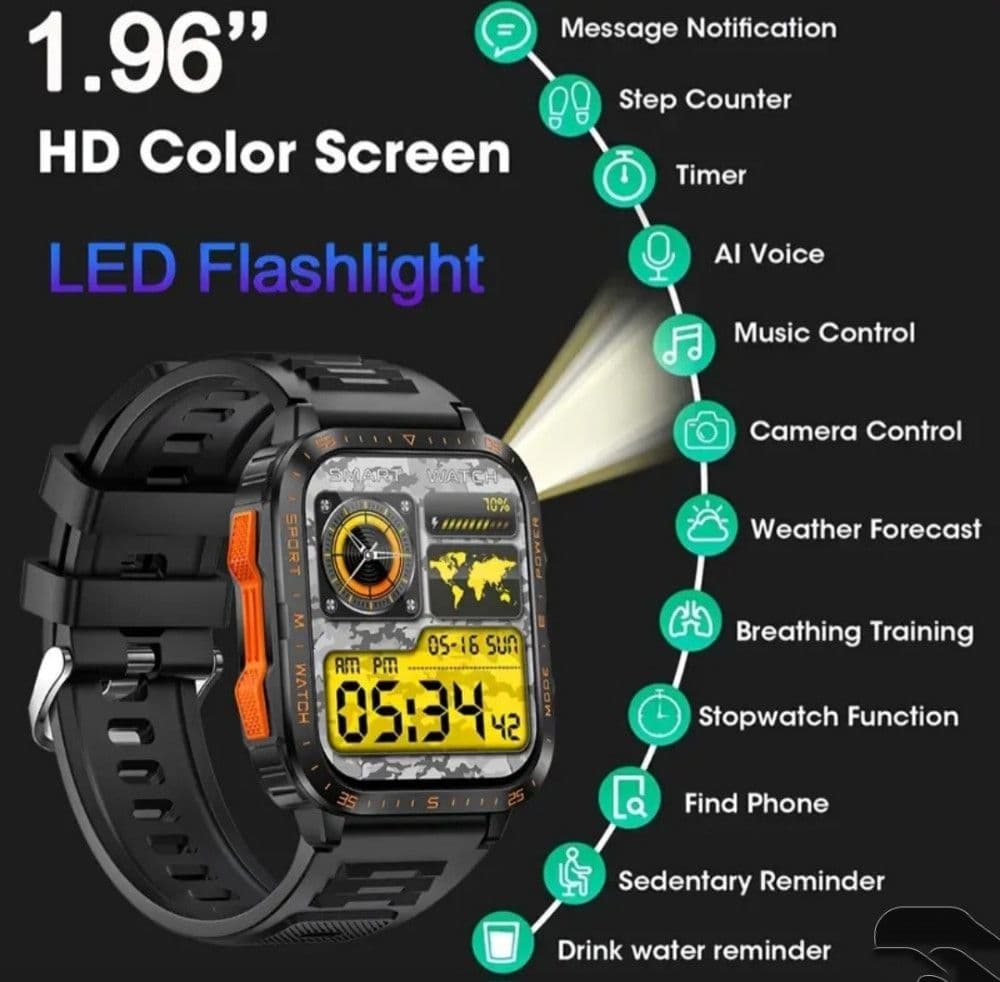 Smart Watch SENBONO Pametni Sat LED UV lampom Vodootporan 430 mAh — slika 3 od 4