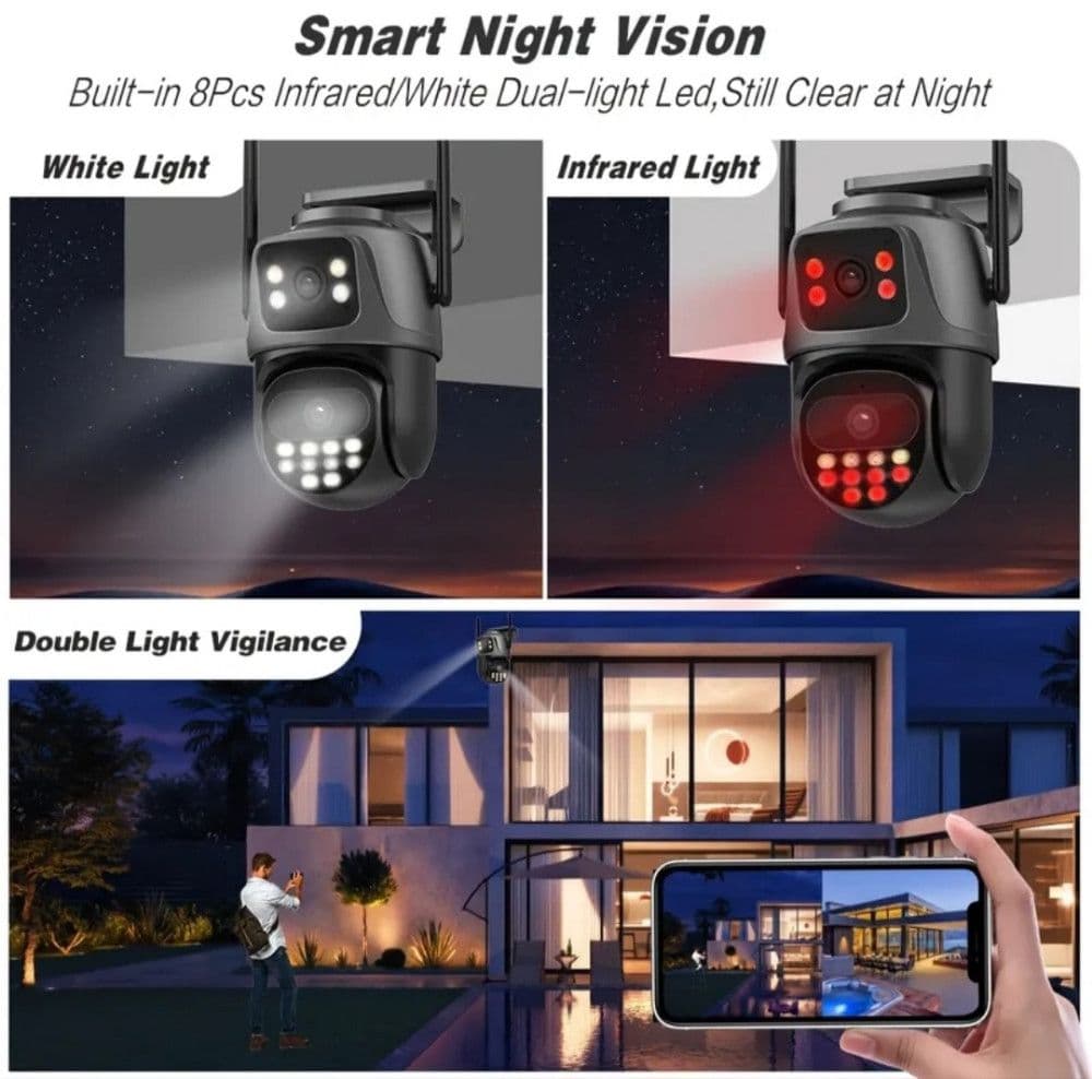 Wifi dual kamera iCsee 8MP rotirajuca video nadzor 2u1 camera — slika 4 od 13