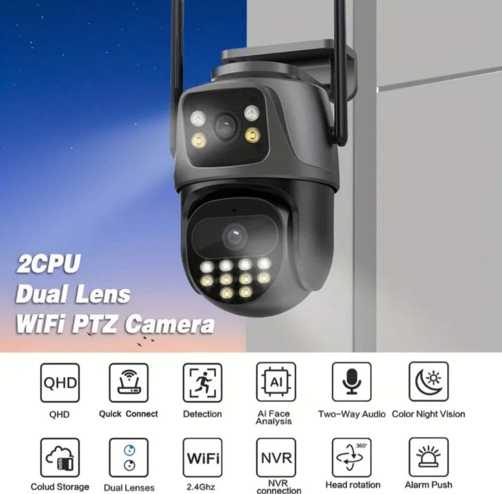 Wifi dual kamera iCsee 8MP rotirajuca video nadzor 2u1 camera — slika 2 od 13