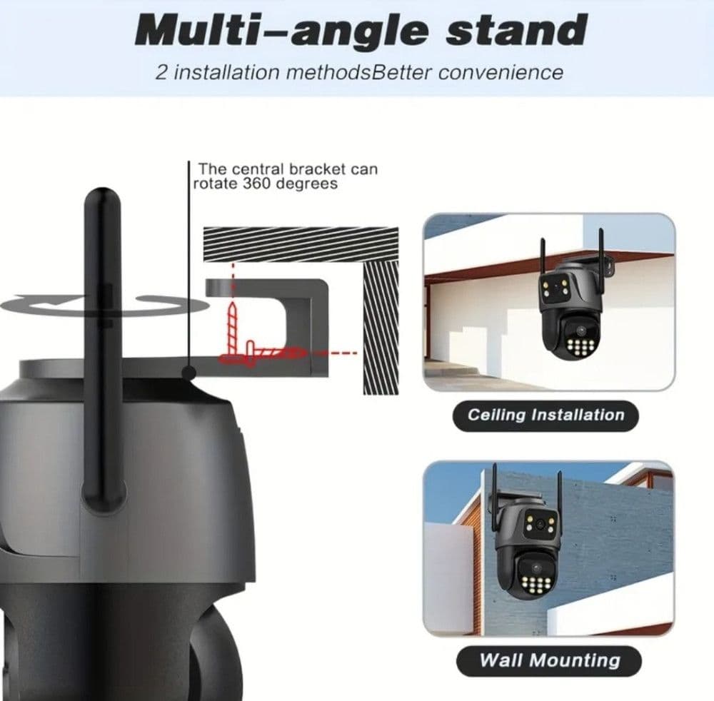 Wifi dual kamera iCsee 8MP rotirajuca video nadzor 2u1 camera — slika 3 od 13