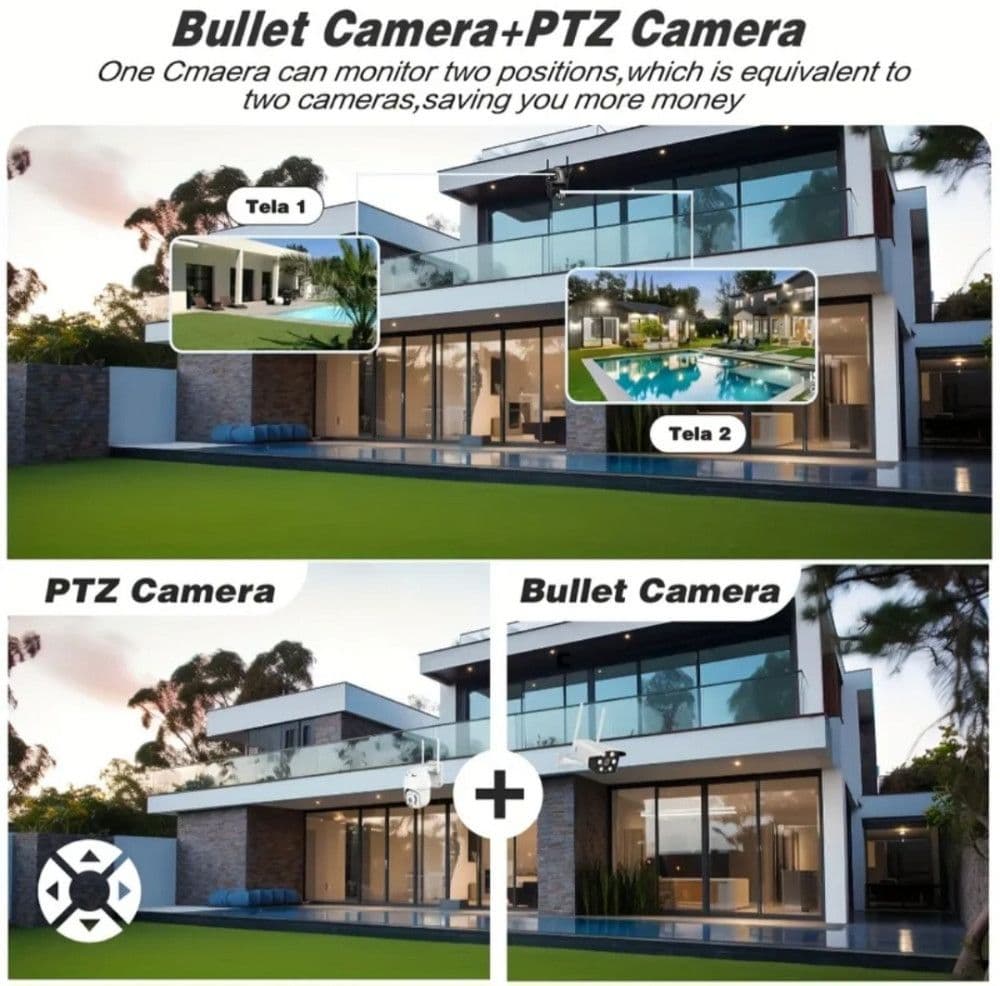 Wifi dual kamera iCsee 8MP rotirajuca video nadzor 2u1 camera — slika 12 od 13