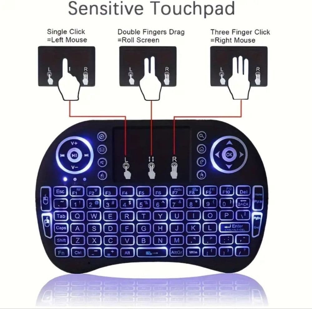Bezicna mini tastatura USB punjenje tv box laptop racunar x box — slika 6 od 6