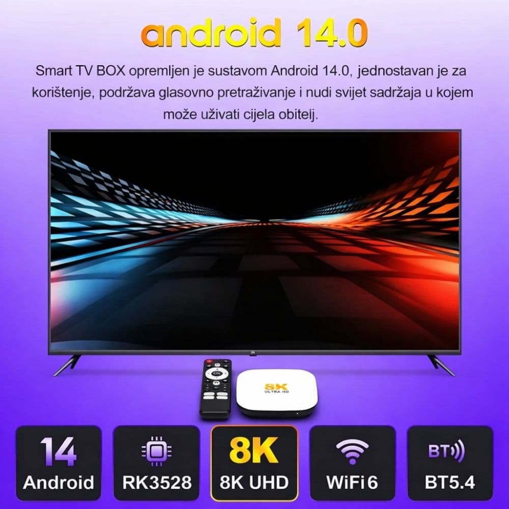Android TV box H96 Max M2 Plus 4K 3D smart pametni 4+32 GB — slika 3 od 6