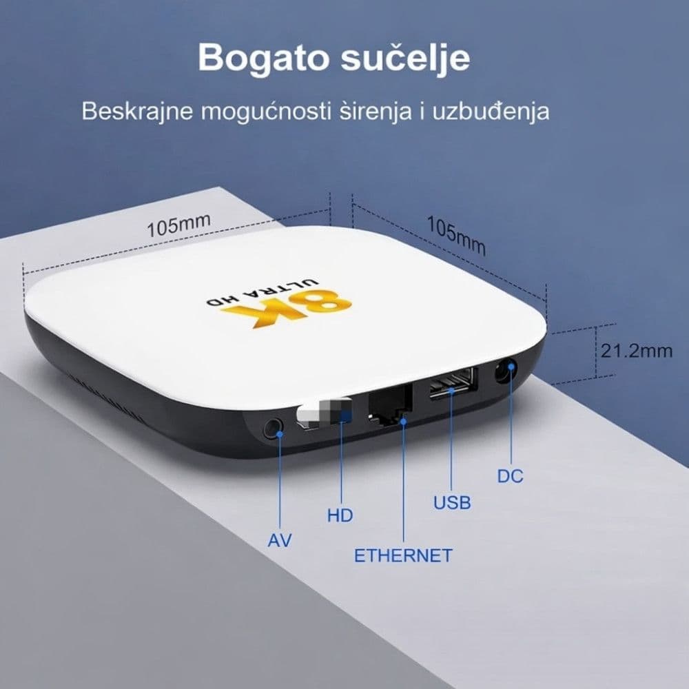 Android TV box H96 Max M2 Plus 4K 3D smart pametni 4+32 GB — slika 5 od 6