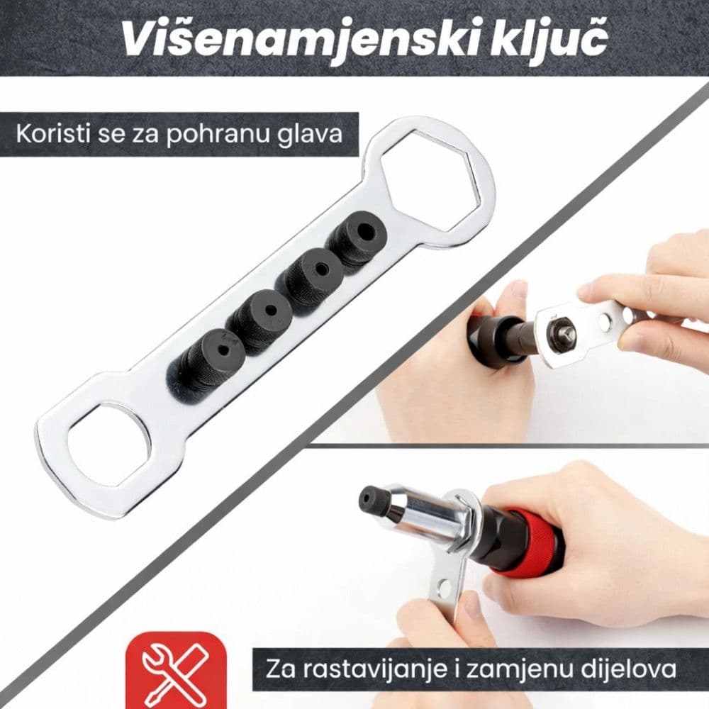 Profesionalni set adapter nastavak pop nitne zakovice za busilicu — slika 9 od 12