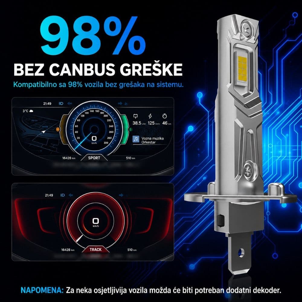 H1 LED sijalice KATUR CanBus bez greski — slika 3 od 6