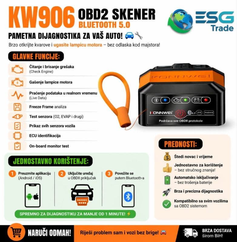 Auto dijagnostika OBD II bluetooth autodijagnostika — slika 1 od 7