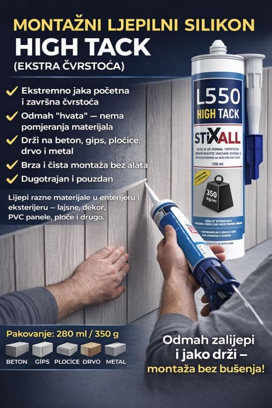 MONTAŽNI SILIKON HIGH TACK - LJEPAK ZA PANELE L550 — slika 2 od 2
