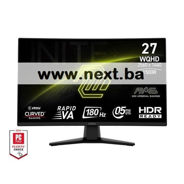 Monitor 27 MSI MAG 274CQF Rapid VA 180Hz 0.5ms Zakrivljeni — slika 1 od 2