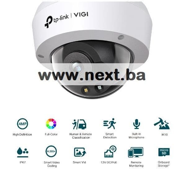 Vanjska TP-Link VIGI C240 4mm 4MP Dome Network Camera PoE — slika 2 od 8